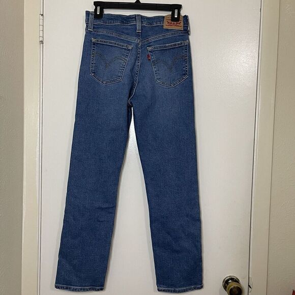 LEVI'S medium wash wedgie straight denim blue jeans size US 28 - Picture 6 of 6